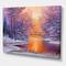 Designart - Bridge Over The River In Winter Landscape - Traditional Canvas Wall Art Print
